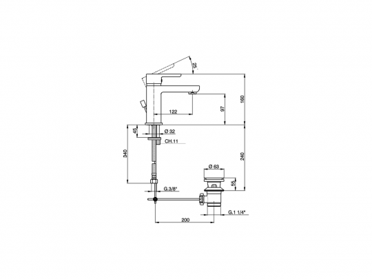 Смеситель для раковины Cisal Softcube SC000490/SC000510 схема 4