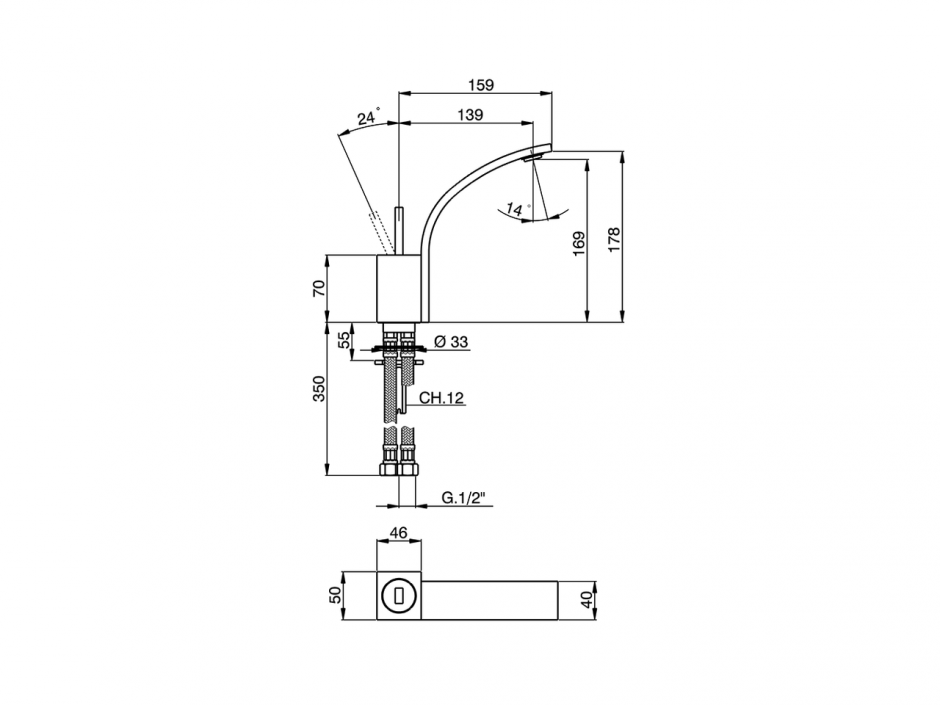 Смеситель для раковины Cisal Wave WA000512/WA000542 ФОТО