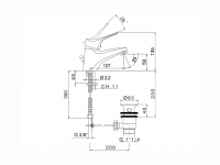 Смеситель для раковины Cisal Mito 3 M3000510 схема 2