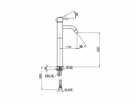 Смеситель для раковины Cisal Less Minimal LM002540/LM003540 схема 2