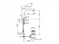 Смеситель для раковины Cisal Cubic CU000490/CU000500 схема 2