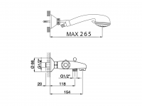 Смеситель для ванны Cisal Flash FLT25010/FLD25010 схема 4