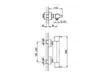 Смеситель для душа Cisal Tender C2T01010/C2D01010 схема 2