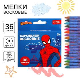 Восковые мелки - карандаши «Человек-Паук», 36 цветов