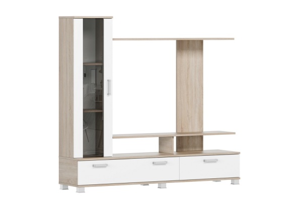 Гостиная СОЛО-6 НМ Дуб сонома светлый / Белый