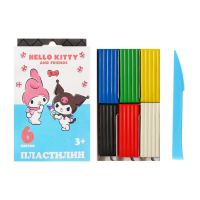 Пластилин 6 цветов 120 г Hello Kitty&friends, пластиковая стека, в картонной упаковке с европодвесом