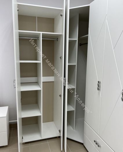 Шкаф 2-ств. с 2-мя отделениями "Сандра" Белый лофт