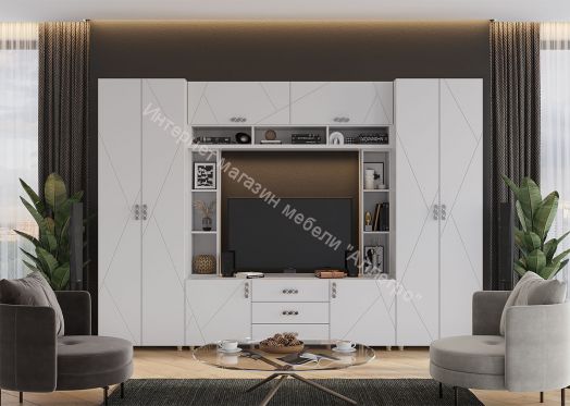 Шкаф 2-ств. с 2-мя отделениями "Сандра" Белый лофт