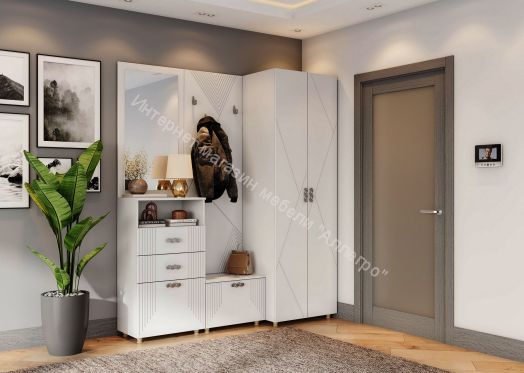 Шкаф 2-ств. с 2-мя отделениями "Сандра" Белый лофт