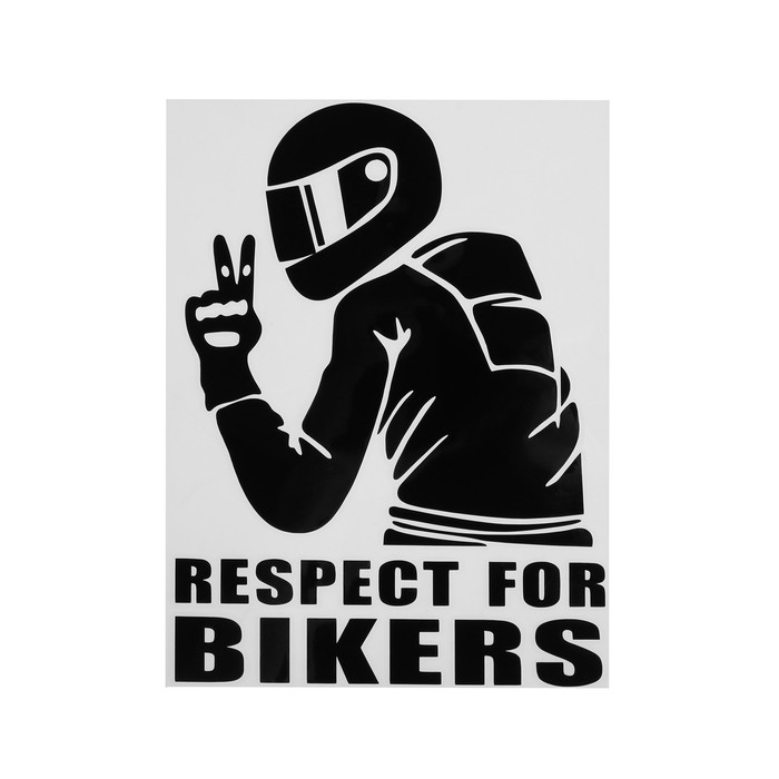 Наклейка на авто "Respect for bikers", 14?19 см