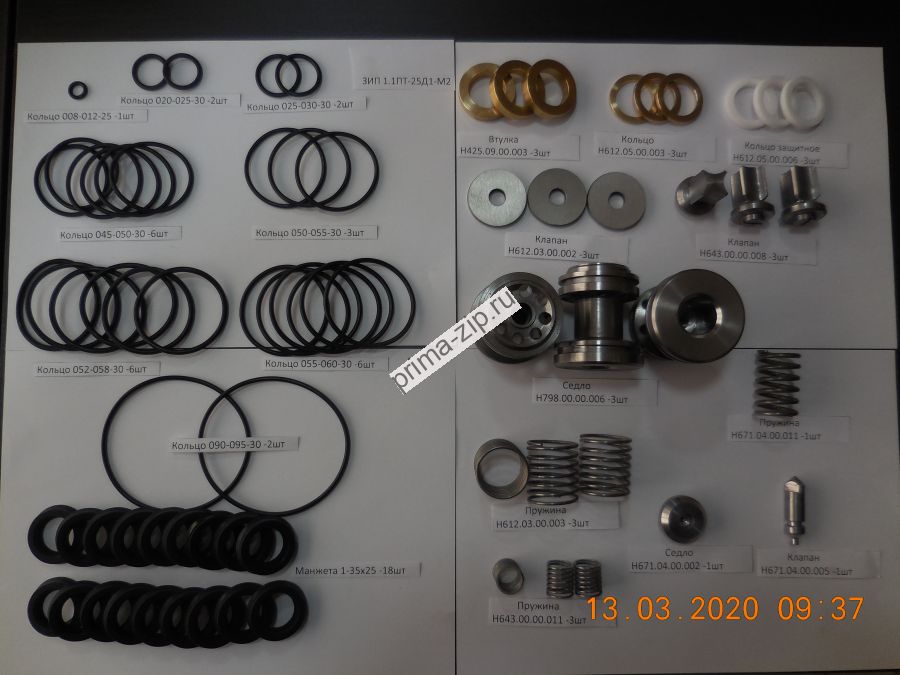 Комплект ЗИП и РТИ для насоса 1.1ПТ-25-Д1М2