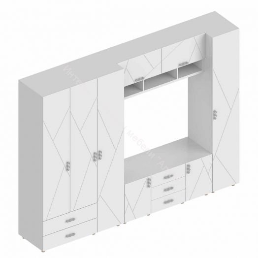 Шкаф 2-ств. с 2-мя ящиками с полками "Сандра" 800 Белый лофт