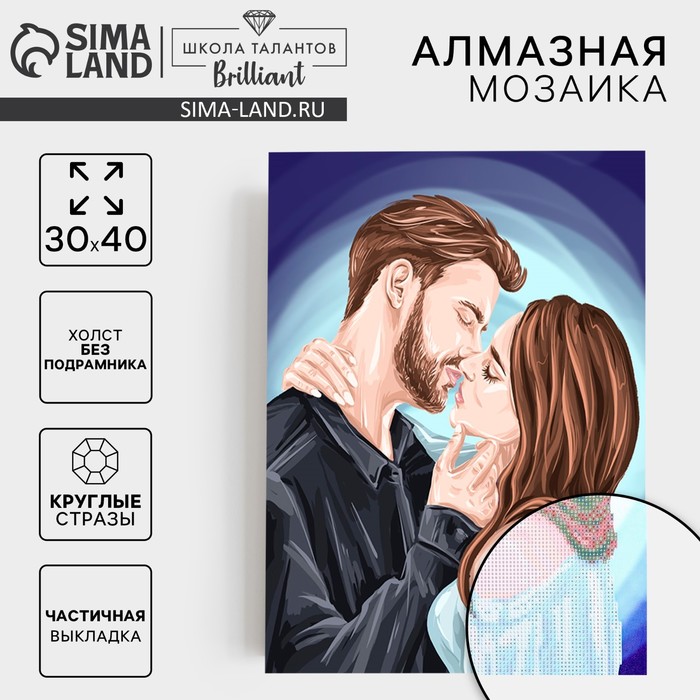 Алмазная мозаика с частичным заполнением на холсте «Пара», 30 х 40 см