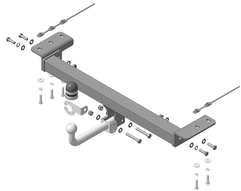 Фаркоп с оцинк. шаром Chery Tiggo 4 2019-, Chery Tiggo 4 Pro 2022- крепление шара на двух болтах