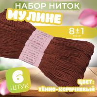 Набор ниток мулине №3857, 8 ± 1 м, 6 шт, цвет тёмно-коричневый