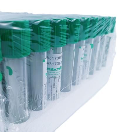 Пробирка вакуумная с литий гепарином, 4 мл, 13х75 мм, для исследования плазмы, Bodywin