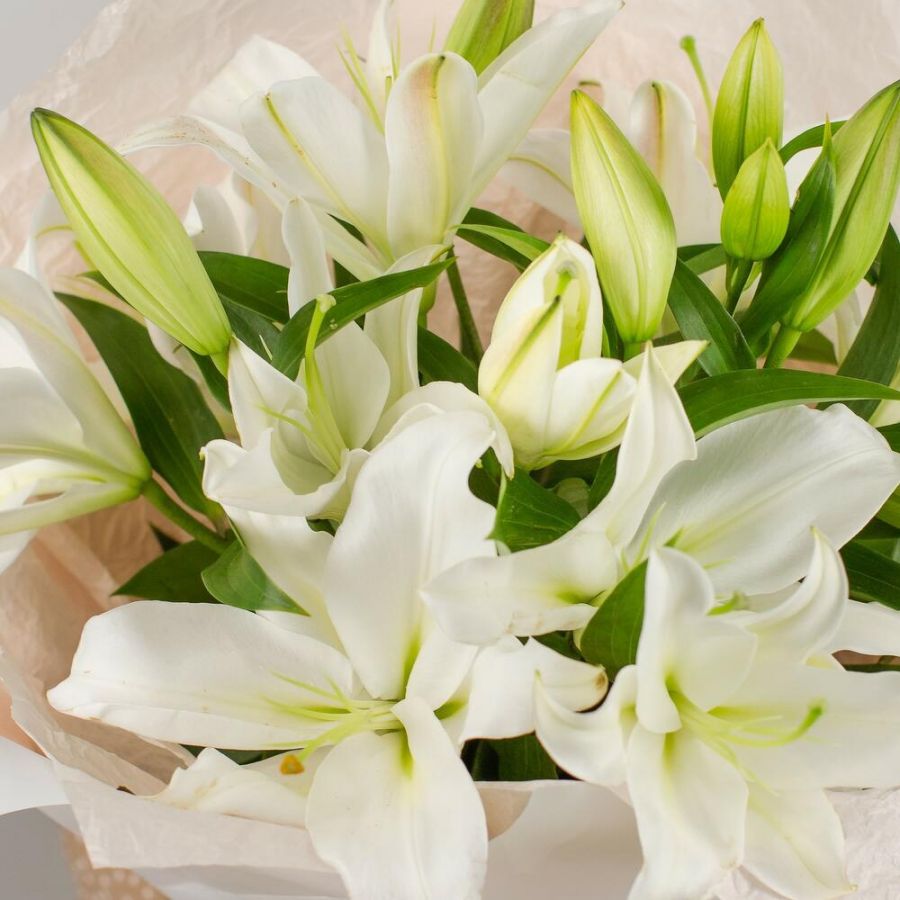Букет из белых лилий