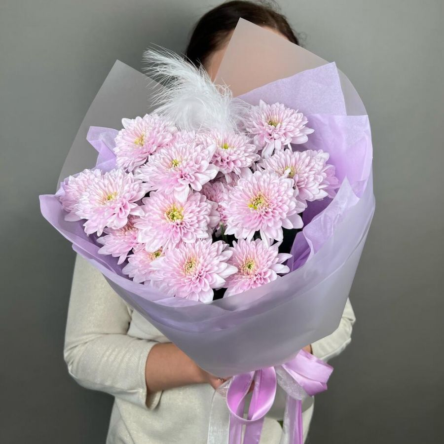 Букет розовыз хризантем