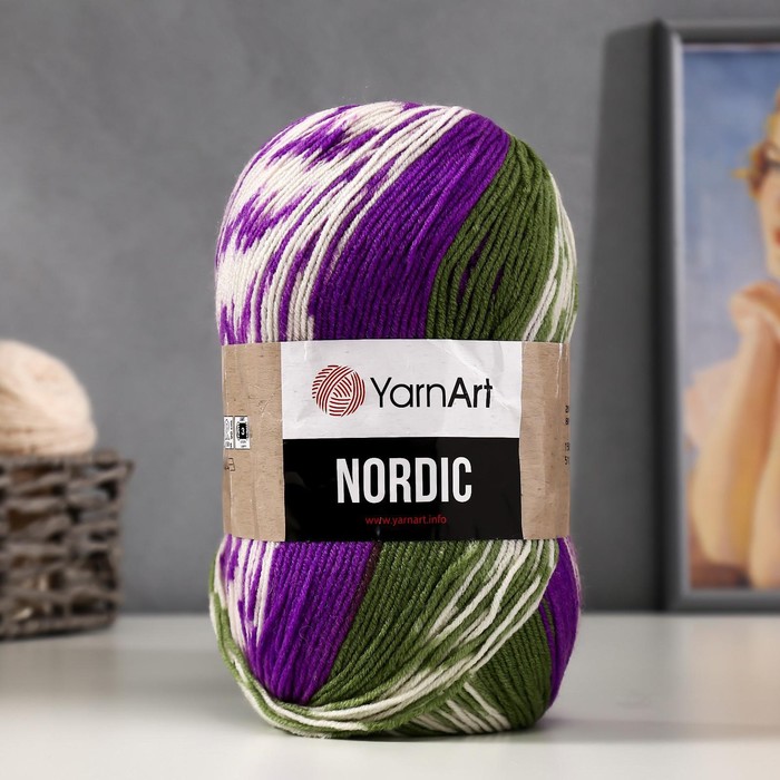 Пряжа для вязания спицами, крючком YarnArt, Nordic, 20% шерсть, 80% акрил 510 м/150 г, (666)