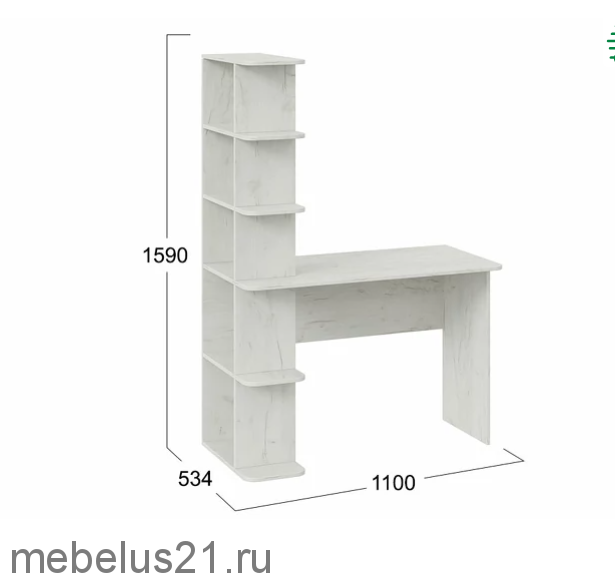 Стол письменный тип 4 Крафт белый