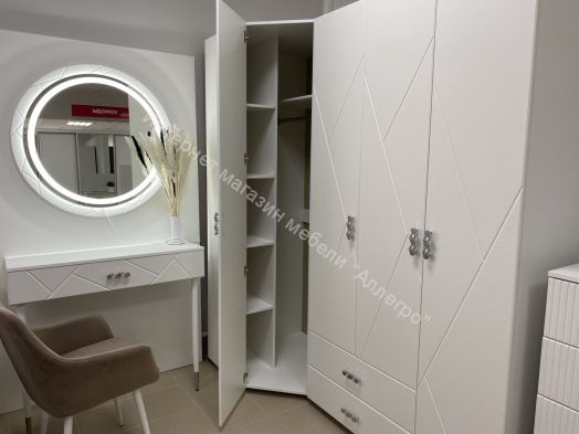 Шкаф угловой 800 "Сандра" Белый лофт