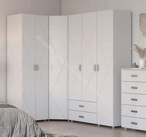 Шкаф 3-ств. с 2 ящиками 1200 "Сандра" Белый лофт