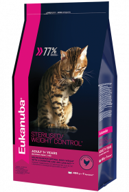 Eukanuba Sterilised для стерилизованных кошек с избыточным весом