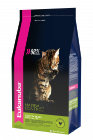 Eukanuba HAIRBALL корм для взрослых кошек редко выходящих на улицу