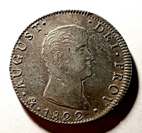 8 реалов 1822 Мексика RARE Редкость UNC