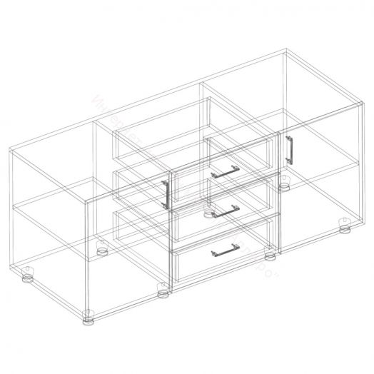 Тумба под ТВ 1300 "Сандра" Белый лофт