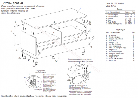 Тумба под ТВ 1200 "Сандра" Белый лофт