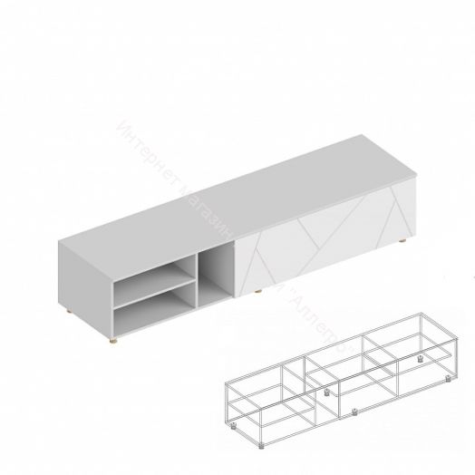 Тумба под ТВ 2000 "Сандра" Белый лофт