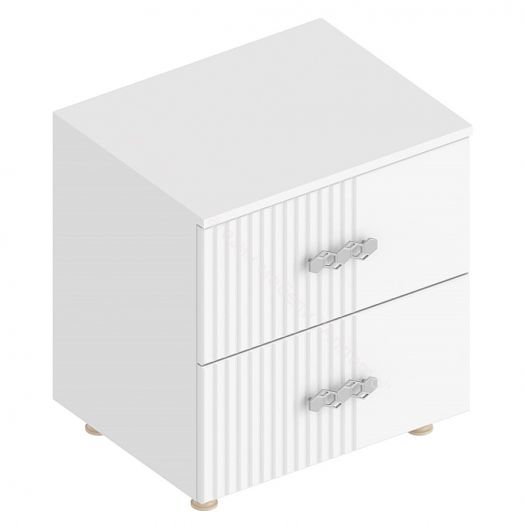 Тумба прикроватная с 2 ящиками "Сандра" Белый лофт