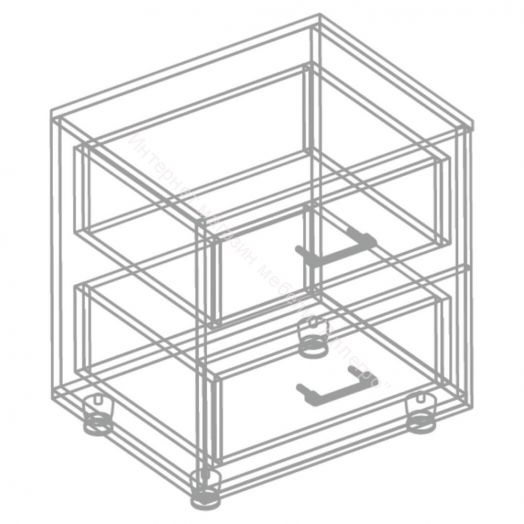 Тумба прикроватная с 2 ящиками "Сандра" Белый лофт