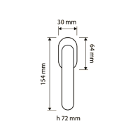 Оконная ручка Linea Cali Axis Zincral 419 DK схема