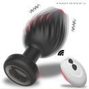 Анальная вибропробка с  резьбой и пультом ДУ