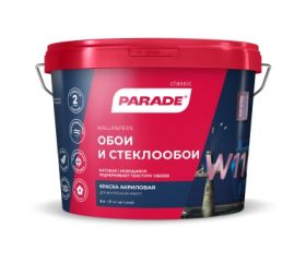 Интерьерная Краска для Обоев на Акриловой Основе 9л Parade Classic W110 Обои  Стеклообои.