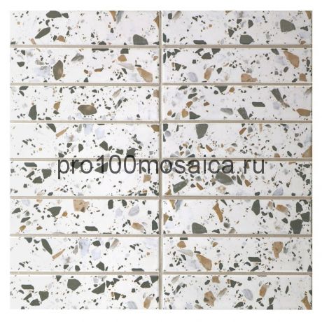 Terrazzo Color. Плитка Мозаика керамогранит, палки , чип 33*145, размер 280*295*6 мм