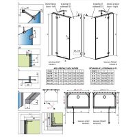 Золотое душевое ограждение Radaway Essenza Pro KDJ+S с двумя боковыми стенками 110х80 см схема 2