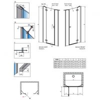 Нишевая дверь душевой Radaway Essenza New DWJS распашная 130 см схема 2