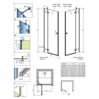 Дверь для монтажа в нишу Radaway Essenza Pro DWJ на кронштейне 110 см схема 2