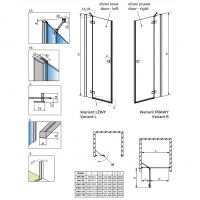 Одностворчатая дверь Radaway Essenza New DWJ в нишу 120 см схема 2