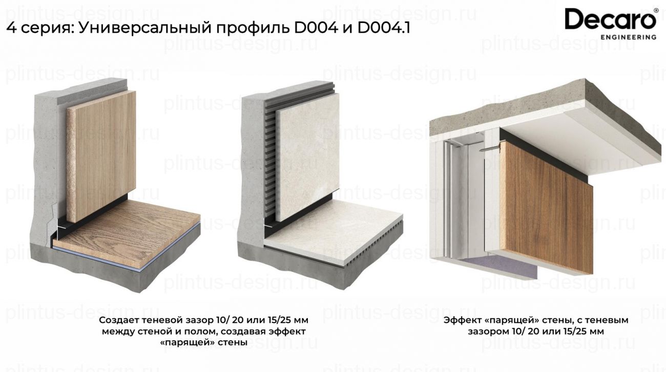 Decaro D004.1 универсальный теневой профиль Под покраску