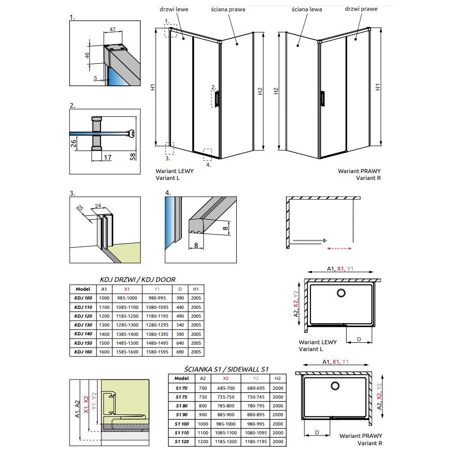 Квадратный душевой уголок Radaway Idea KDJ 110х110 см ФОТО