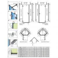 Пятиугольное душевое ограждение Radaway Essenza Pro PTJ 90х100 см схема 2