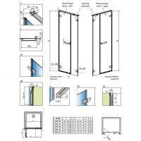 Распашная душевая дверь в нишу Radaway Arta DWS 100 схема 2