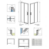Раздвижная душевая дверь в нишу Radaway Idea DWJ 140 см схема 2