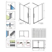Раздвижная дверь в нишу Radaway Furo DWJ из стекла 140 см схема 2