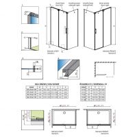 Раздвижное душевое ограждение Radaway Espera KDJ 110х80 см схема 2