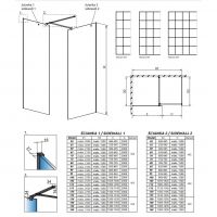 Решетчатая стеклянная душевая перегородка Walk-in Radaway Modo X Black III Factory 85х85 см схема 2